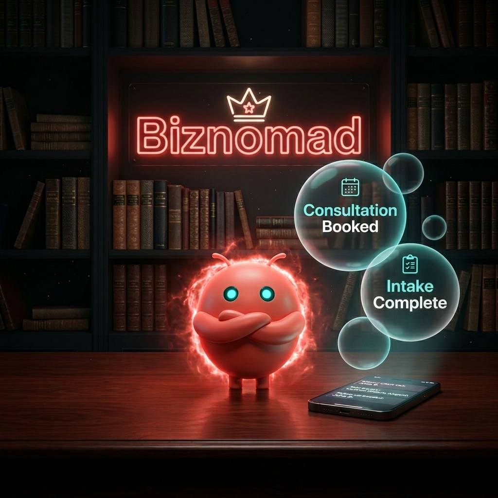 OpenClaw mascot confidently handling legal intake calls at law firm